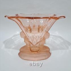 Walther & Sohne Art Deco Windsor Vase Pink Glass