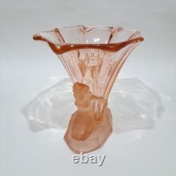 Walther & Sohne Art Deco Windsor Vase Pink Glass