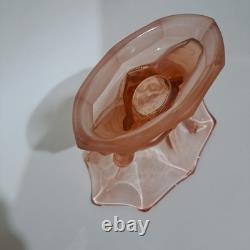 Walther & Sohne Art Deco Windsor Vase Pink Glass
