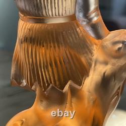 Walther & Söhne Art Deco frosted pink glass Peter Panfigure