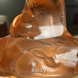 Walther & Söhne Art Deco frosted pink glass Peter Panfigure