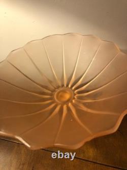 Walther & Söhne Art Deco pink frosted glass'Nymphen' mermaid bowl