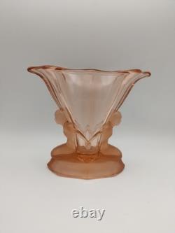 Walther & Sohne Windsor Vase Salmon Pink Mermaids Art Deco c1930s Chipped S6266