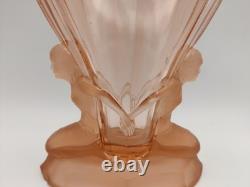 Walther & Sohne Windsor Vase Salmon Pink Mermaids Art Deco c1930s Chipped S6266