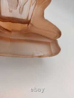 Walther & Sohne Windsor Vase Salmon Pink Mermaids Art Deco c1930s Chipped S6266