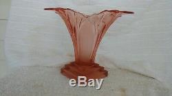 Walther & Sohne pink glass vase Greta Art Deco