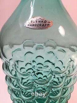 Wayne Husted Blenko Sea Green Vineyard Decanter # 6037L. Mid Century Glass