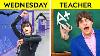 Wednesday Adams Vs Teacher We Adopted Wednesday Crazy Enid S Room Makeover By 123go Challenge