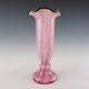 Welz 1940's Czech Pink Glass'Vertical Stripes' Vase