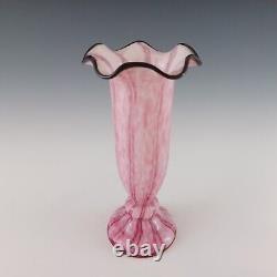 Welz 1940's Czech Pink Glass'Vertical Stripes' Vase