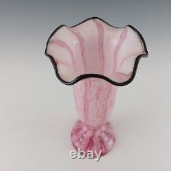 Welz 1940's Czech Pink Glass'Vertical Stripes' Vase