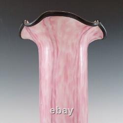 Welz 1940's Czech Pink Glass'Vertical Stripes' Vase