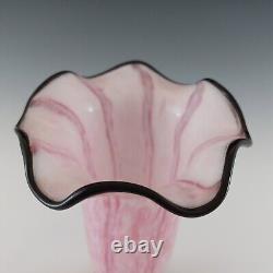 Welz 1940's Czech Pink Glass'Vertical Stripes' Vase