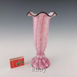 Welz 1940's Czech Pink Glass'Vertical Stripes' Vase