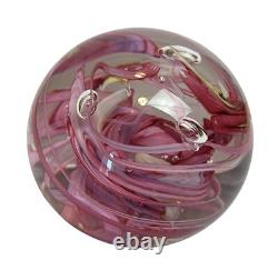 Whitefriars 9850 Pink Yellow White Art Glass Abstract Paperweight Has Sticker