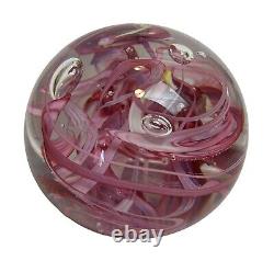 Whitefriars 9850 Pink Yellow White Art Glass Abstract Paperweight Has Sticker