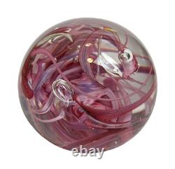 Whitefriars 9850 Pink Yellow White Art Glass Abstract Paperweight Has Sticker