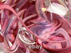 Whitefriars 9850 Pink Yellow White Art Glass Abstract Paperweight Has Sticker