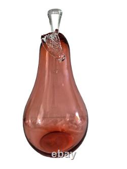William Yeoward Aurora Art Glass Decanter Pear Pink Bottle & Stopper Hand Blown