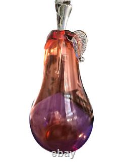 William Yeoward Aurora Art Glass Decanter Pear Pink Bottle & Stopper Hand Blown