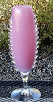 Wonderful Mid Century Encased Pink Empoli Rosaline Cased Glass Vase 11 1/4 Tall