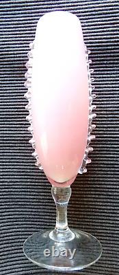 Wonderful Mid Century Encased Pink Empoli Rosaline Cased Glass Vase 11 1/4 Tall