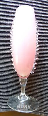 Wonderful Mid Century Encased Pink Empoli Rosaline Cased Glass Vase 11 1/4 Tall