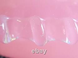 Wonderful Mid Century Encased Pink Empoli Rosaline Cased Glass Vase 11 1/4 Tall