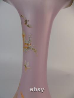 XL Legras Mont Joye enamel painted art glass vase