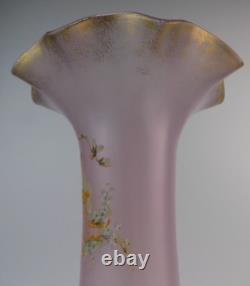 XL Legras Mont Joye enamel painted art glass vase