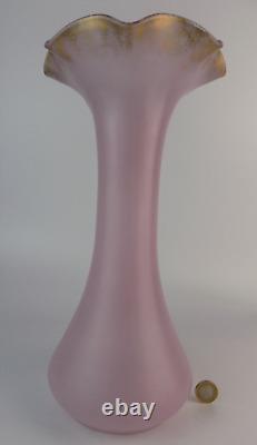 XL Legras Mont Joye enamel painted art glass vase