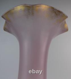 XL Legras Mont Joye enamel painted art glass vase