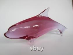 XXL Art Glass Fish/Dolphin Sculpture signed M Janku Zelezný Brod 60s Mid-century