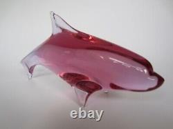 XXL Art Glass Fish/Dolphin Sculpture signed M Janku Zelezný Brod 60s Mid-century
