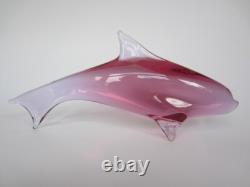 XXL Art Glass Fish/Dolphin Sculpture signed M Janku Zelezný Brod 60s Mid-century