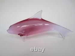 XXL Art Glass Fish/Dolphin Sculpture signed M Janku Zelezný Brod 60s Mid-century