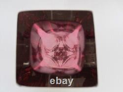 XXL TALL 26cm Mandruzzato diamond facet cut pink sommerso vase art glass Murano