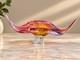 X Large Vintage Czech Chribska Art Glass Bowl by Josef Hospodka C1970's Pink