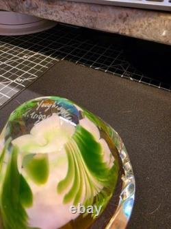 Youghiogheny Triggs 2006 Signed Art Glass Floral Paperweight Faceted 31 Oz