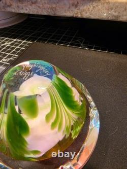 Youghiogheny Triggs 2006 Signed Art Glass Floral Paperweight Faceted 31 Oz