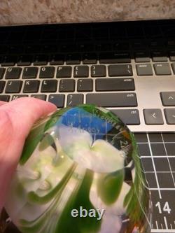 Youghiogheny Triggs 2006 Signed Art Glass Floral Paperweight Faceted 31 Oz