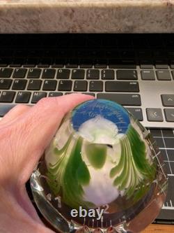 Youghiogheny Triggs 2006 Signed Art Glass Floral Paperweight Faceted 31 Oz