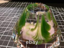 Youghiogheny Triggs 2006 Signed Art Glass Floral Paperweight Faceted 31 Oz