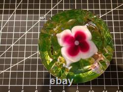 Youghiogheny Triggs 2006 Signed Art Glass Floral Paperweight Faceted 31 Oz