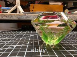 Youghiogheny Triggs 2006 Signed Art Glass Floral Paperweight Faceted 31 Oz