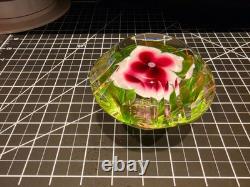 Youghiogheny Triggs 2006 Signed Art Glass Floral Paperweight Faceted 31 Oz