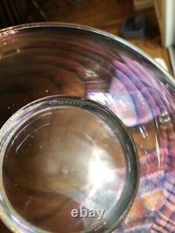 Young & Constantin Art Glass Signed Pink Swirl Large Centerpiece Bowl Numbered