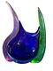 Young and Constantin Blue Green Pink Art Glass Submerso Vase In Mint Condition