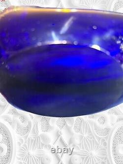Young and Constantin Blue Green Pink Art Glass Submerso Vase In Mint Condition